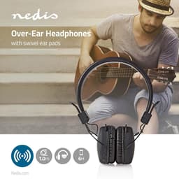 Nedis Draadloze On-Ear Koptelefoon - Batterij 1 werkingstijd standaard verbruik: 900 min - Ingebouwde microfoon - Drukbediening - Ondersteuning voor spraakbesturing - Volumebediening - Zwart — thumbnail 5