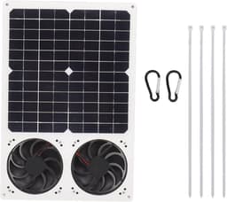 Dubbele Ventilatorkit - Zonneventilatie - Ruimte Koelen - Regendichte Motor - 6 Inch Uitlaat - Zwart — thumbnail 4