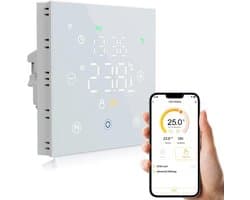 Slimme Thermostaatkraan - Verwarmingsthermostaat Slim - Energie Besparen - App Bediening - 5A - Wit