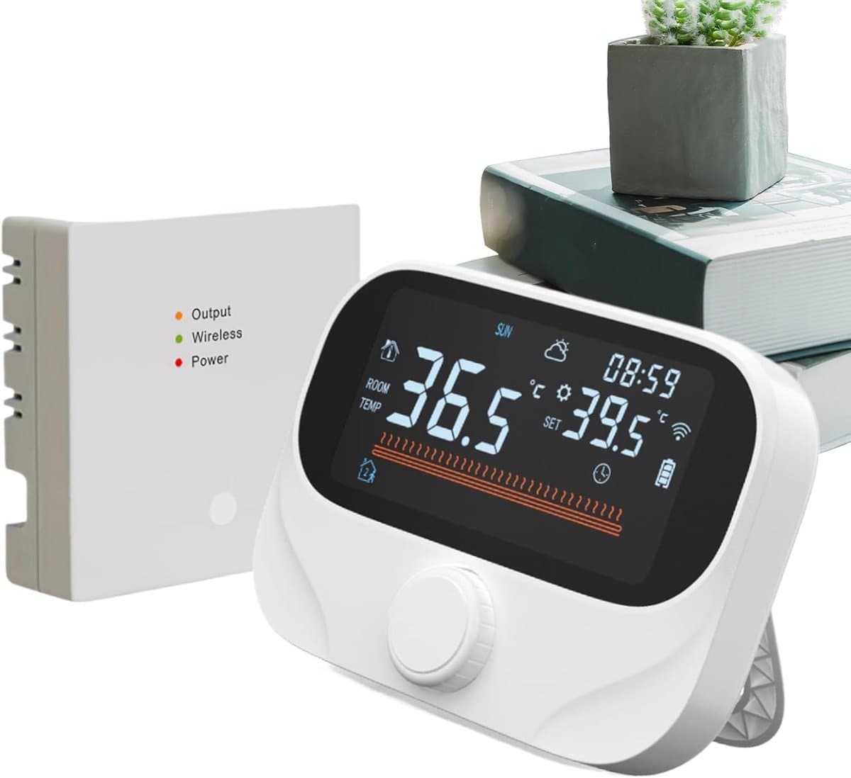 Slimme Thermostaat - App Bediening - Energie Besparen - Dubbele Stroomvoorziening - 300m Bereik - Wit — afbeelding 1