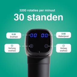 Massage Gun - Spierstimulator Apparaat - Spierherstel Ontspanning - 30 Intensiteitsstanden - 28 x 24 x 11 cm - Zwart — thumbnail 3