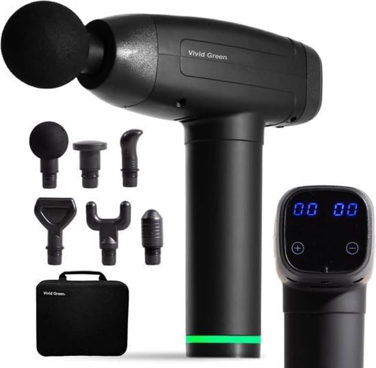 Massage Gun - Spierstimulator Apparaat - Spierherstel Ontspanning - 30 Intensiteitsstanden - 28 x 24 x 11 cm - Zwart — afbeelding 1