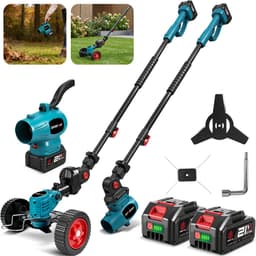 ONEVAN Elektrische Bosmaaier - 3-in-1 Accu Grastrimmer - 200 m/s Bladblazer - Met 2x Accu's - Lichtgewicht - Voor terras, gazon, bladeren en stof — thumbnail 1