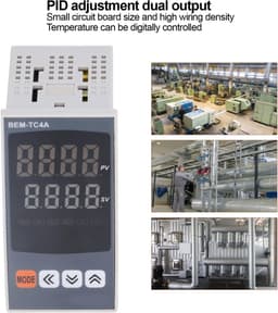 Digitale Thermostaat - Temperatuurregelaar Controller - Industriële Automatisering - PID Instelling - 48 x 96 mm - Zwart — thumbnail 5