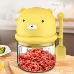 Elektrische Hakker - Mini Keukenapparaat - Snel Ingrediënten Snijden - Draadloze Processor - 350 ml Capaciteit - Geel — thumbnail 5