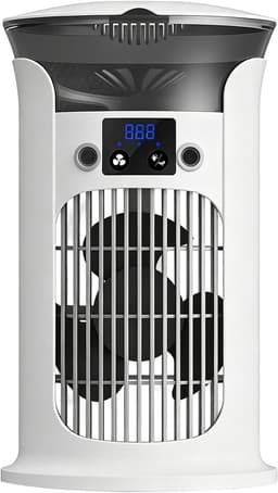 Luchtkoeler Ventilator - Draagbare Airco - Verkoeling Binnen - Met Sfeerlicht - 16x16x16 cm - Wit — thumbnail 1