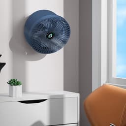 Ventilator Kamer - Luchtstroom Verhoger - Koelte Creëren - 90 Graden Verstelbaar - 1200 mAh Batterij - Blauw — thumbnail 4