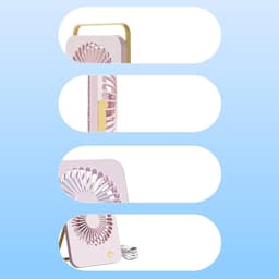 Bureauventilator - Kleine ventilator - Persoonlijke koeling - 180° verstelbaar - 165 cm - Roze — thumbnail 4