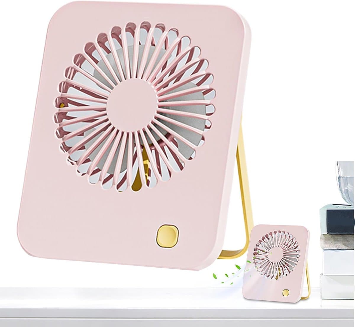 Bureauventilator - Kleine ventilator - Persoonlijke koeling - 180° verstelbaar - 165 cm - Roze — afbeelding 1