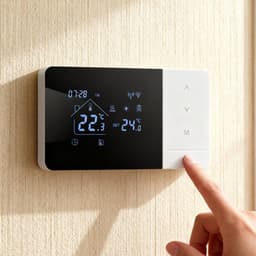 Intelligente Thermostaat - Klimaatregelaar Huis - Comfort Beheer - App en Spraakbesturing - 14 x 8.1 cm - Zwart Wit — thumbnail 3
