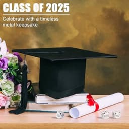 Afstudeerbeslissingsdobbelstenen, 1,5 cm, klas van 2025, dobbelstenen met inspirerende woorden, metalen cadeau voor positieve ondersteuning, afstudeerfeestdecoraties voor haar en hem, schooldiploma-uitreiking — thumbnail 3