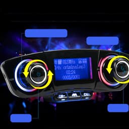 Bluetooth-zender - FM-zender - Autoradio-adapter - Auto-mp3-speler - AUX Bluetooth-ontvanger - USB - LCD-display - Multifunctionele auto-USB-flashdrive - Ondersteunt muziekweergave en handsfree bellen - BT06 — thumbnail 2