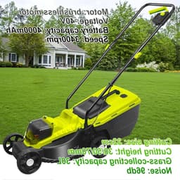 Accu Grasmaaier - Elektrische Duwmaaier - Gazon Onderhouden - Borstelloze Motor - 45L Opvangbak - Groen — thumbnail 1