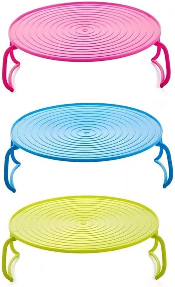 SnelShoppen - 3 Laags Magnetron Stoomrek - Ronde Stoomplaat - Kunststof Stoomrooster - Magnetron Accessoire - Voor Keuken en Feest — afbeelding 1