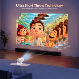 SnelShoppen - Mini Projector FHD 1080P, Draagbare Buiten Cinema met 5G WiFi 6+Bluetooth 5.4, Android 11.0, Auto Focus Correctie voor PC/Laptop, Perfec — thumbnail 4