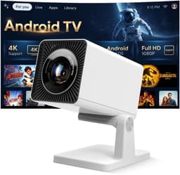 SnelShoppen - Smart Beamer 4K-decodering met 2 GB RAM, 16 GB ROM, ingebouwde streaming-apps, WiFi 6, Bluetooth 5.4, automatische beeldcorrectie, optis — thumbnail 1