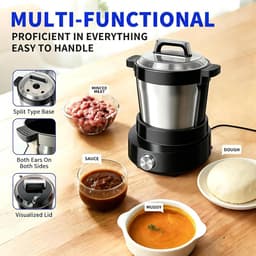 Fufu Maker - Yam Stamper - Afrikaanse Gerechten Bereiden - Snelle Authentieke Textuur - 6 Liter - Zwart — thumbnail 4