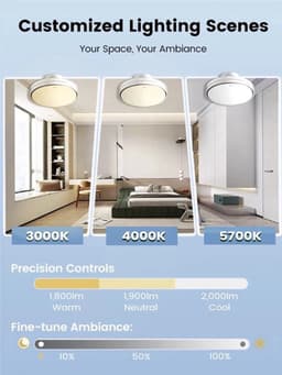 Plafondventilator – Ventilator Zonder Bladen – Bladloze Ventilator – LED Ventilator – Dimbare Plafondventilator – Stil Met Afstandsbediening – 30W LED Verlichting Met 3 Kleurtemperaturen — thumbnail 1