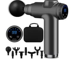 SnelShoppen - BuoAZR Mini-spiermassagepistool, extra stil massagepistool met 99 snelheden, 8 massagekoppen en LCD-display voor ontspanning thuis of on