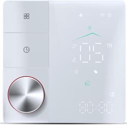 Intelligente thermostaat - Vloerverwarming regelaar - Energie besparen - AI leren - 88 x 88 mm - Zwart Wit — thumbnail 1