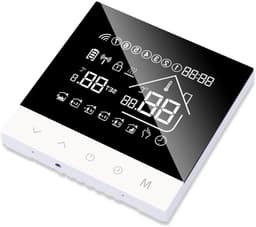 Slimme Thermostaat - Temperatuurregelaar Boiler - Energie Besparen - App Bediening - 86x86mm - Zwart — thumbnail 1