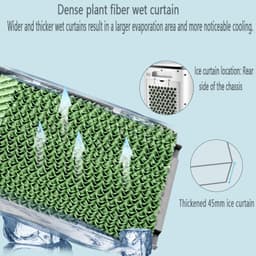 Mobiele Airco - Verdampingskoeler Ventilator - Ruimte Koelen - Zonder Afvoerslang - 40x33x78cm - Wit — thumbnail 2