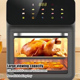 Airfryer Broodroosteroven - Heteluchtoven Keukenoven - Veelzijdig Koken - 3D Luchtcirculatie - 15 Liter - Zwart — thumbnail 4