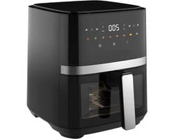 Heteluchtfriteuse mand - Airfryer mand - Gezond koken - Met controlevenster - 5 liter - Zwart