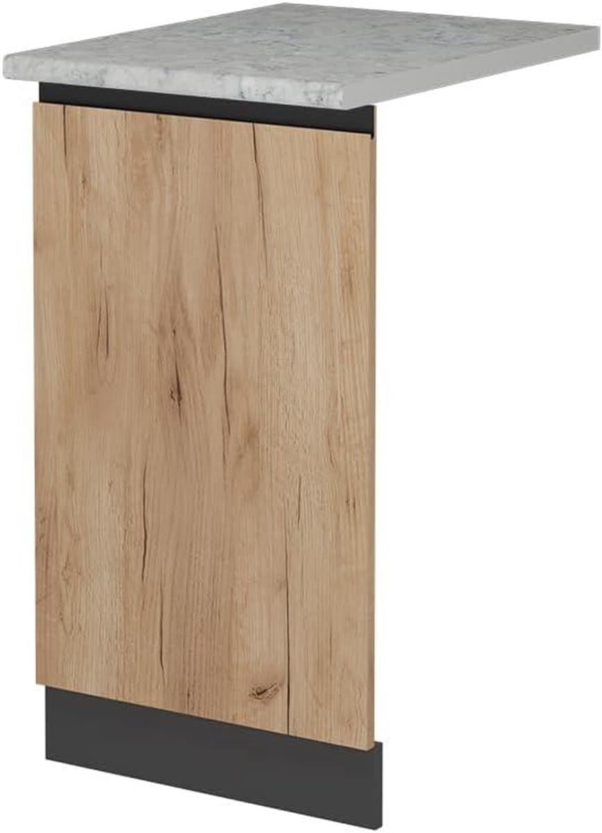 Vaatwasserpaneel - Frontpaneel Vaatwasser - Keuken Integratie - Greeploos Design - 45 cm breed - Goudbruine Eik — afbeelding 1