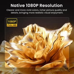 SnelShoppen - Mini 4K Projector Draagbare Projector met Native 1080P, Bluetooth 5.1, Perfect voor Buiten, Compatibel met TV-Stick, Smartphone, Laptop, — thumbnail 5