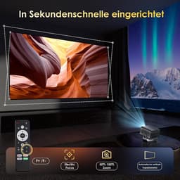 4K Smart Beamer, officiële app, met Full HD 1080p, 1000 lumen, autofocus en trapeziumcorrectie, 360° rotatie, wifi en Bluetooth, voor mobiele telefoon, HDMI, tv-stick, draagbare — thumbnail 3