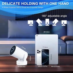 Mini Videoprojector - Compact en Lichtgewicht - 4K Resolutie - Ingebouwd Android 11 - Voor Thuisgebruik en Reizen — thumbnail 3