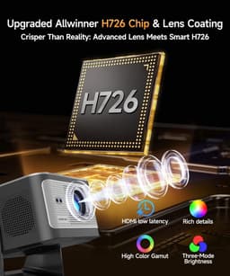Mini Smart Beamer - Draagbare Projector - 4K Ondersteuning - WiFi 6 en Bluetooth 5.4 - Voor Thuis en Buiten — thumbnail 4