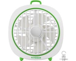 Solvix tafel ventilator geluidloos - Grow Tent Ventilator - Wit - 3 Instellingen - Verstelbare Hoek - Voor Hydroponics — afbeelding 1