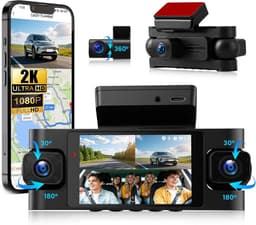 Dashcam - 2K Resolutie - 360 Graden Bescherming - Wifi Besturing - Voor Auto's — thumbnail 1