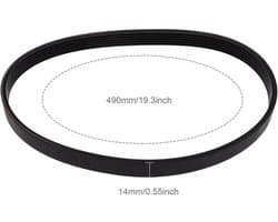Aandrijfriem Rubber 14mm Breedte - Gesloten Lus - 490mm Omtrek - Compatibel met Qualcast M2E1032M/M2E1232M - Duurzaam - Slijtvast - Grasmaaierriem