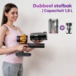 Konsoefuly Draadloze Steelstofzuiger — 650W Borstelloze Motor Met 125000 Omwentelingen per Minuut — 70 Minuten — 3 snelheden — Extra HEPAfilter — thumbnail 2