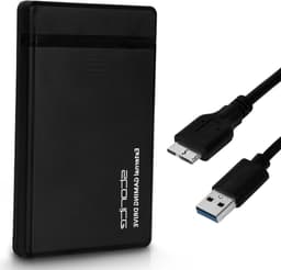 Externe Harde Schijf - Draagbare Opslag - Data Back-up - Ultradun Ontwerp - 2TB Capaciteit - Zwart — thumbnail 1