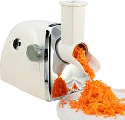 Elektrische Groentesnijder - Keukenmachine Rasp - Snel Ingrediënten Bereiden - 3 RVS Rasptrommels - 4kg - Zilver — thumbnail 1