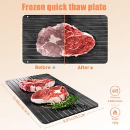 SnelShoppen - Snelontdooiplateau Aluminium Legering Voor Snel Ontdooien van Vlees, Steak, Kip en Vis - Geen Elektriciteit, Geen Magnetron (Zwart) — thumbnail 4