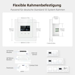 Slimme thermostaat - Kamerthermostaat vloerverwarming - Energie besparen - App en spraakbesturing - 55 mm standaard - Wit — thumbnail 3