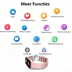 Blackview Watch - R10 - Smartwatch- Stappenteller - Slaapmonitor - Saturatiemeter - met hartslag - Bluetooth Sport Health slimme armband - voor Android en iOS. - Dames en heren - Roze — thumbnail 2
