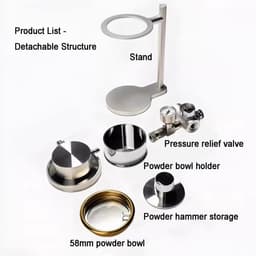 Draagbaar Koffiezetapparaat - Espresso Machine - Thuis Koffie Zetten - Pneumatische Extractie - Met Manometer - Zilver — thumbnail 5
