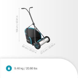 Kooimesmaaier - Handgrasmaaier - Engels Gazon Maaien - Wrijvingsloze Technologie - 40 cm Maaibreedte - Grijs — thumbnail 3