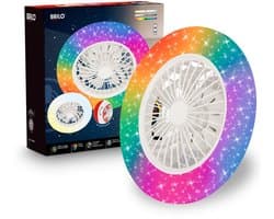 BRILONER Tuulentin A - Plafond ventilator met verlichting - LED plafondlamp met ventilator en RGB-verlichting - plafondventilator dimbaar - 5 snelheden - Ø48,5cm - wit