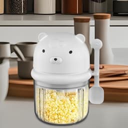 Elektrische Knoflookhakker - Mini Keukenmachine - Snel Ingrediënten Snijden - Krachtig Draadloos Ontwerp - 350 ml Inhoud - Wit — thumbnail 3