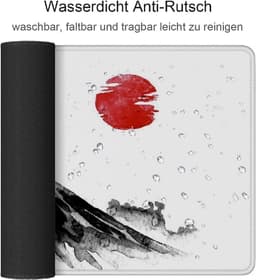 SnelShoppen - Gaming Mouse Pad XXL 800 x 300 mm - Waterdichte en Antislip Ondergrond - Japanse Inkt Schildering - Mount Fuji en Sakura Design - Ideaal — thumbnail 4