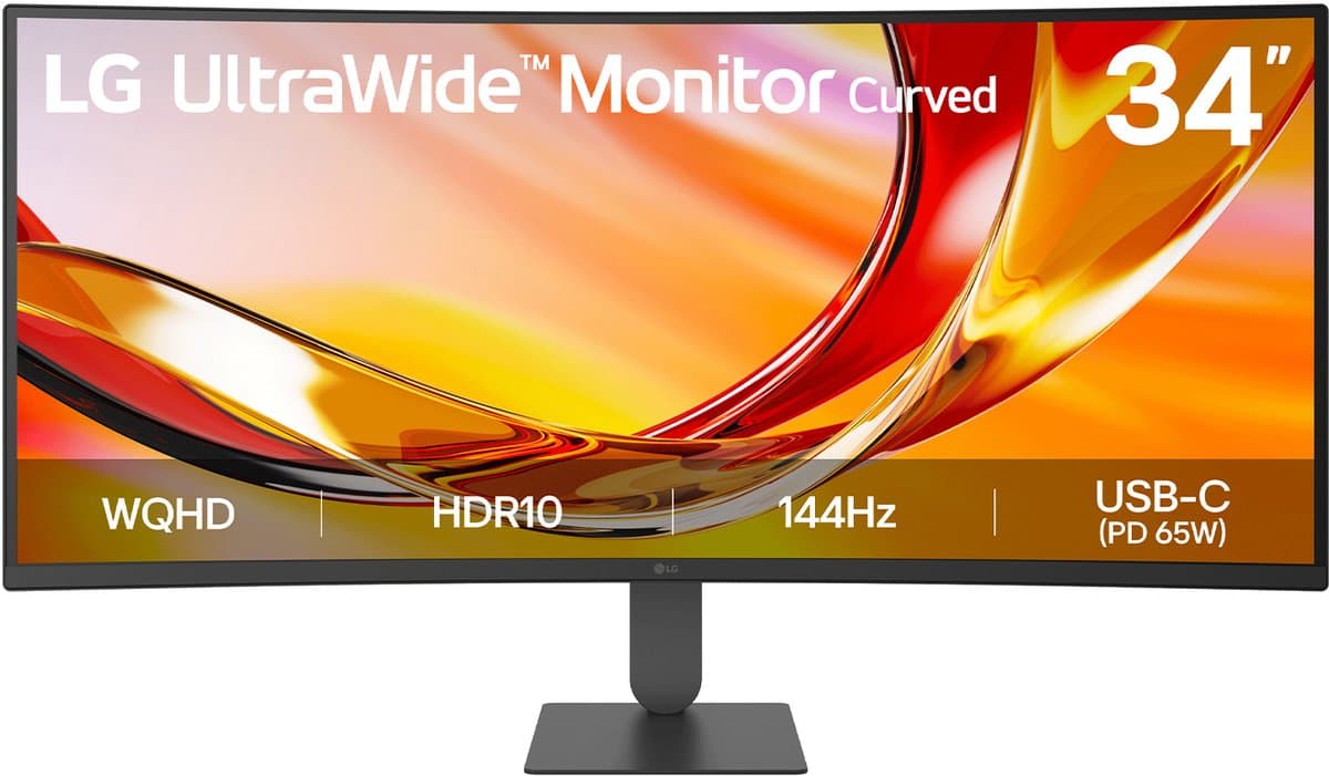 LG UltraWide 34U64XB-B - WQHD VA Curved Monitor - USB-C 65W - KVM Switch - 144hz - 34 inch — afbeelding 1