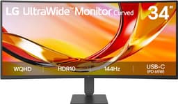 LG UltraWide 34U64XB-B - WQHD VA Curved Monitor - USB-C 65W - KVM Switch - 144hz - 34 inch — thumbnail 1