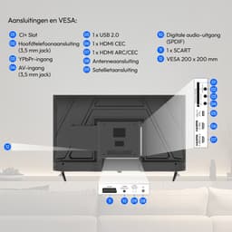 MEDION 100.3 cm 40" Full HD TV geïntegreerde DVD speler Triple Tuner DVB-T2 HD DVB-C DVB-S2 2x HDMI USB sleeptimer mediaspeler VESA CI+, MD840003 — thumbnail 5